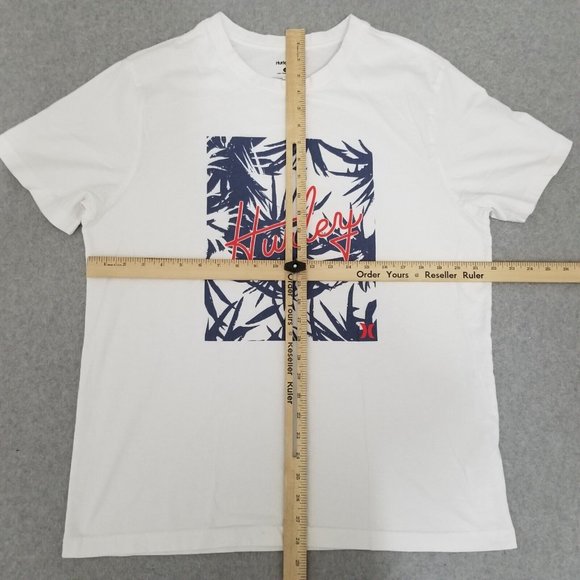 Hurley Shirt Mens XL White Short Sleeve Crew Neck Spell Out Logo - Picture 7 of 10